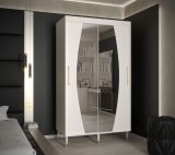 Armoire élégante avec miroir Jotunheimen 171, couleur : blanc - dimensions : 208 x 120,5 x 62 cm (h x l x p)