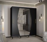 Armoire à portes coulissantes de style exceptionnel Jotunheimen 176, couleur : noir - Dimensions : 208 x 180,5 x 62 cm (H x L x P)