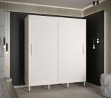 Grande armoire à portes coulissantes avec six compartiments Jotunheimen 07, couleur : blanc - Dimensions : 208 x 180,5 x 62 cm (H x L x P)