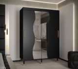 Armoire design moderne Jotunheimen 186, couleur : noir - dimensions : 208 x 150,5 x 62 cm (h x l x p)