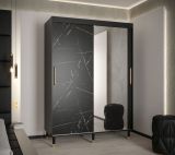 Armoire à portes coulissantes avec cinq compartiments Jotunheimen 54, couleur : noir - Dimensions : 208 x 250,5 x 62 cm (H x L x P)
