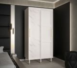 Elégante armoire avec design en marbre Jotunheimen 85, couleur : blanc - dimensions : 208 x 100,5 x 62 cm (h x l x p)
