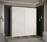 Armoire neutre avec deux barres de penderie Jotunheimen 91, couleur : blanc - dimensions : 208 x 180,5 x 62 cm (h x l x p)