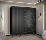 Elégante armoire à 10 compartiments Jotunheimen 128, couleur : noir - dimensions : 208 x 180,5 x 62 cm (h x l x p)