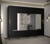 Armoire à portes coulissantes avec 10 compartiments Jotunheimen 288, couleur : noir - Dimensions : 208 x 250,5 x 62 cm (H x L x P)