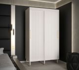 Armoire étroite au design moderne Jotunheimen 135, Couleur : Blanc - Dimensions : 208 x 120,5 x 62 cm (h x l x p)