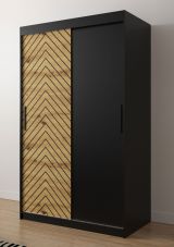 Armoire à cinq casiers Mulhacen 11, Couleur : Noir mat / Chêne artisan - Dimensions : 200 x 120 x 62 cm (H x L x P)