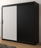 Armoire Mulhacen 30, Couleur : Noir mat / Blanc mat - Dimensions : 200 x 200 x 62 cm (h x l x p), avec 10 compartiments