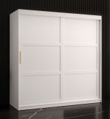 Armoire élégante Liskamm 13, Couleur : Blanc mat - Dimensions : 200 x 180 x 62 cm (h x l x p), avec 10 compartiments et deux tringles à vêtements