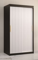 Armoire à cinq casiers Balmenhorn 51, Couleur : Noir mat / Blanc mat - Dimensions : 200 x 100 x 62 cm (h x l x p), avec grand espace de rangement