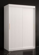Armoire simple Balmenhorn 53, Couleur : Blanc mat - Dimensions : 200 x 120 x 62 cm (h x l x p), avec cinq casiers et deux tringles à vêtements