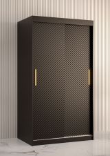 Armoire simple avec grand espace de rangement Balmenhorn 04, Couleur : Noir mat - Dimensions : 200 x 100 x 62 cm (h x l x p), avec cinq casiers et deux tringles à vêtements
