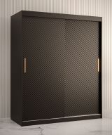Armoire à cinq casiers Balmenhorn 12, Couleur : Noir mat - Dimensions : 200 x 150 x 62 cm (h x l x p), avec grand espace de rangement