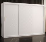 Armoire grand format au design moderne Balmenhorn 21, Couleur : Blanc mat - Dimensions : 200 x 250 x 62 cm (h x l x p), avec 10 compartiments et deux tringles à vêtements
