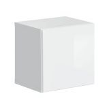 Armoire suspendue carrée Möllen 05, Couleur : Blanc - dimensions : 30 x 30 x 25 cm (h x l x p), avec fonction push-to-open