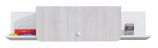 Chambre de jeunes - Armoire suspendue Floreffe 10, Couleur : Blanc / Chêne blanc - Dimensions : 28 x 120 x 25 cm (H x L x P)