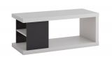 Table basse Sombor 11, Couleur : Noir brillant / Blanc - Dimensions : 41 x 100 x 55 cm (H x L x P)