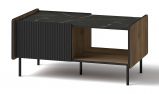 Table basse Mairenke 11, Couleur : Noyer / Noir mat - Dimensions : 99 x 58 x 47 cm (l x p x h)