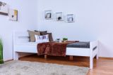 Lit simple / lit d'appoint "Easy Premium Line" K6, 120 x 200 cm hêtre massif laqué blanc