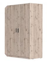 Armoire d'angle / armoire Tripoli 03, Couleur : Chêne - Dimensions : 198 x 117 x 117 cm (H x L x P)