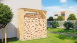 Abri pour bois de cheminée Zittau 01, naturel - Dimensions : 167 x 76 x 171 cm (l x L x h)