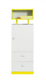 Chambre d'adolescents - Armoire "Geel" 29, blanc / jaune - Dimensions : 135 x 45 x 40 cm (H x L x P)