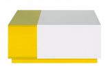 Chambre d'adolescents - Table basse "Geel" 37, blanche / jaune - Dimensions : 80 x 80 x 35 cm (L x P x H)