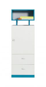 Chambre d'adolescents - Armoire "Geel" 08, blanc / turquoise - Dimensions : 135 x 45 x 40 cm (H x L x P)
