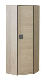 Chambre d'adolescents - Armoire à portes battantes / armoire Elias 07, couleur : marron clair / gris - Dimensions : 187 x 71 x 71 cm (h x l x p)