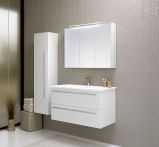Meuble de salle de bains - Set H Bidar, 3 pièces, y compris lavabo / vasque, couleur : blanc brillant