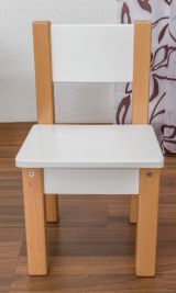 Ensemble de 2 fauteuils pour enfants en hêtre massif Laurenz naturel/blanc - Dimensions : 50 x 28 x 28 cm (H x L x P)