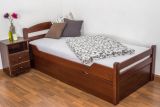 Lit simple / lit d'appoint "Easy Premium Line" K1/2h incl. 2ème couchette et 2 panneaux de recouvrement, 90 x 200 cm bois de hêtre massif verni brun foncé