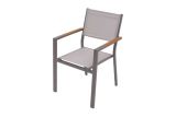 Fauteuil de jardin San Francisco Aluminium - Couleur aluminium : gris aluminium, Revêtement chaise : gris clair - profondeur : 590 mm, largeur : 560 mm, hauteur : 860 mm