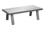 Table basse Lisbonne en aluminium - Couleur : aluminium gris, Dimensions : 1210 x 600 x 390 mm