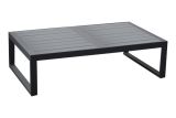 Table basse 2 places Lisbonne en aluminium - Couleur : Anthracite, Dimensions : 1180 x 690 x 320 mm