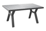 Table de salle à manger Lisbonne en aluminium - Couleur : aluminium gris, Dimensions : 1380 x 800 x 650 mm