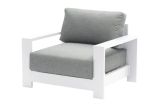 Fauteuil lounge London en aluminium - Couleur : blanc, Dimensions : 1010 x 840 x 670 mm