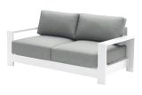 Canapé lounge 2 places London en aluminium - Couleur : blanc, Dimensions : 1780 x 840 x 670 mm
