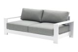 Canapé lounge 3 places London en aluminium - Couleur : blanc, Dimensions : 2150 x 840 x 670 mm
