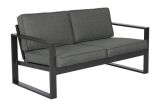 Chaise de jardin Madrid en aluminium - Couleur : Anthracite, profondeur : 780 mm, largeur : 1550 mm, hauteur : 700 mm, hauteur d'assise : 330 mm