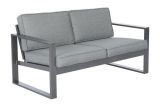 Chaise de jardin Madrid en aluminium - Couleur : aluminium gris, profondeur : 780 mm, largeur : 1550 mm, hauteur : 700 mm, hauteur d'assise : 330 mm