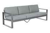 Chaise de jardin Madrid en aluminium - Couleur : aluminium gris, profondeur : 780 mm, largeur : 2250 mm, hauteur : 700 mm, hauteur d'assise : 330 mm