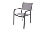 Fauteuil de jardin Phoenix Aluminium - Couleur aluminium : Anthracite, Revêtement chaise : gris foncé, profondeur : 605 mm, largeur : 565 mm, hauteur : 850 mm