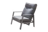 Chaise de jardin Rom avec rembourrage & dossier réglable en aluminium - Couleur : gris aluminium, profondeur : 790 mm, largeur : 740 mm, hauteur : 960 mm