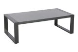 Table d'appoint avec plateau en verre Toledo en aluminium - Couleur : Anthracite. Longueur : 1280 mm, largeur : 650 mm, hauteur : 410 mm