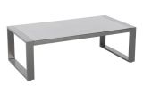 Table d'appoint avec plateau en verre Toledo en aluminium - Couleur : aluminium gris, Longueur : 1280 mm, largeur : 650 mm, hauteur : 410 mm