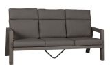 Canapé lounge 3 places Verona en aluminium - Couleur : Anthracite, largeur : 1940 mm, profondeur : 876 mm, hauteur : 965 mm, hauteur d'assise : 330 mm
