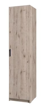 Tripoli 01 armoire à porte battante / penderie, Couleur : Chêne- Dimensions : 198 x 47 x 54 cm (H x L x P)