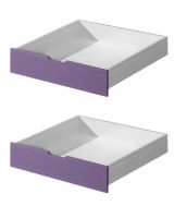 Tiroir pour lit enfant / lit de jeune Milo 30, couleur : blanc / violet, bois massif - Dimensions : 15 x 86 x 78 cm (H x L x P)