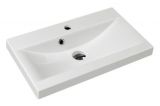 Salle de bains - lavabo Lysika 01, Couleur : Blanc - 18 x 60 x 35 cm ( H x L x P )